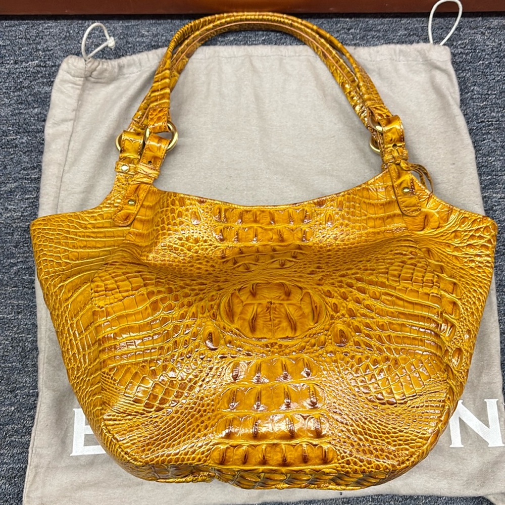 Brahmin Jacqueline Melbourne Shoulder Croc Hobo Bag